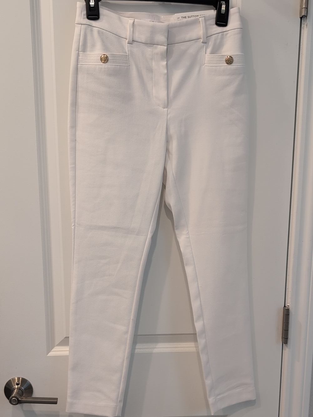 LOFT NWT White Sutton Skinny Curvy Pants 2P